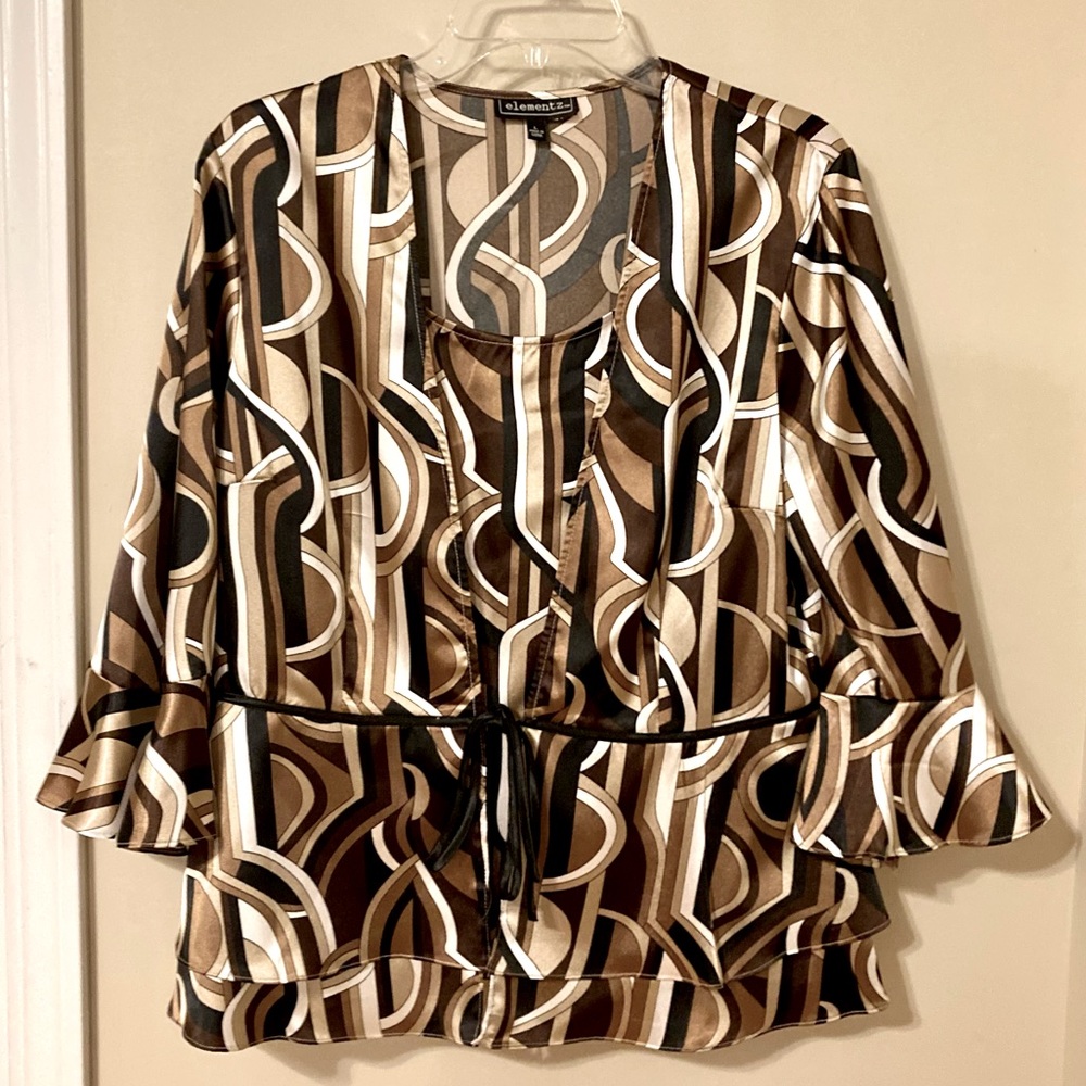 Elementz Brown Ruffle Top